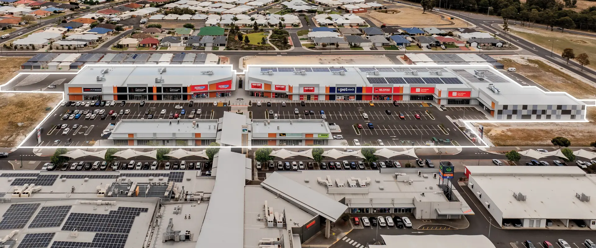 Aerial view of Treendale Home & Lifestyle Centre, Australind